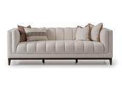 Montana Off-White 3-Seater Sofa with Brown Frame | M&amp;I