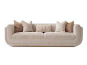 Parma Cream 4-Seater Sofa with Gold Base | Mandiinteriors image