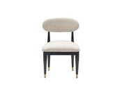 Braga Cream Dining Chair Gold Accents - Mandiinteriors
