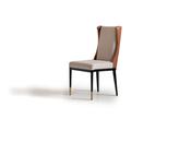 Nevada Cream &amp; Medium Brown Dining Chair - Mandiinteriors
