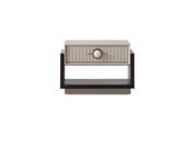Galante Beige Nightstand with Brown Base - Mandiinteriors