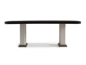Senato Table Black Top Fluted Pedestal Base - Mandiinteriors