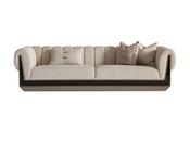 Senato Luxury 4-Seater Sofa: Quilted Back, Dark Brown Base image