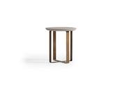 Milano Cream Side Table with Gold Frame - Mandiinteriors