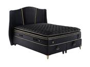 Karam Black and Gold Ottoman Bed – Mandiinteriors image