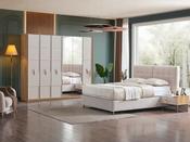 Lugano Cream Bedroom Set with Metallic Accents