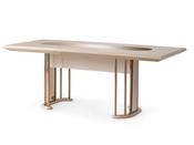 Asos Cream Dining Table with Gold Accents | Mandiinteriors image