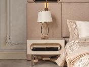Asos Cream Nightstand with Gold Accents - Mandiinteriors