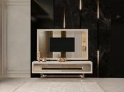 Asos TV Unit with Wall Panel &amp; Metal Frame - Mandiinteriors image