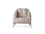 Deluxe Fabric Armchair with Gold Metal Legs | Mandiinteriors