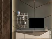 Deluxe Metallic Shiny Rouge Ribbed TV Unit - M&amp;I Interiors image
