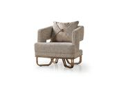 Pera Cream Armchair with Metallic Legs - Mandiinteriors