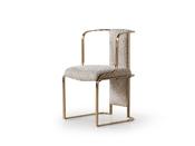 Pera Dining Chair with Elegant Fabric &amp; Metal Dining Seat