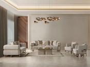 Pera Living Room Set with Metallic Tones - Mandiinteriors