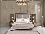 Prestige Bedstead – Shiny Sand Bed with Lamps