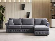Rustic L-Shape Sofa Bed with Ottoman - Mandiinteriors