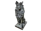 Silver Crowned Lion – Regal Decorative Accent