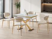 Diamond Marmo Gold Dining Set | M &amp; I Interiors image