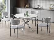 Zenith Chrome Marble Effect Dining Set | M&amp;I Interiors