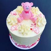 Tall Tier Teddy Bear Cake Pink image