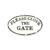 'Please Close The Gate' Plaque Display