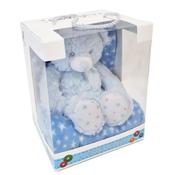 Blue Plush Bear &amp; Blanket In A Gift Box
