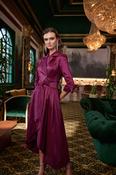 Joseph Ribkoff stretch taffeta fit and flare wrap dress image