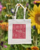 Flowers Of Marymount Red Screen Printed Organic Cotton Tote Bag
