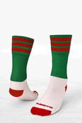 Mostrim Ladies Pop Up Shop Green/Red Midi Socks All Sizes image