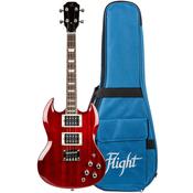 FLIGHT PIONEER TENOR ELECTRIC UKULELE CHERRY RED image