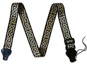Black &amp; Gold Knotwork Guitar Strap