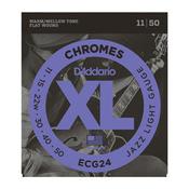 D'addario ECG24 Chromes Flat Wound Jazz Light Strings image