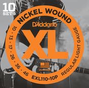 D'Addario EXL110-10P XL Nickel Wound Regular Light (.010-.046) Electric Guitar Strings 10 Sets image