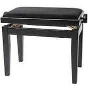 Piano Stool Rise &amp; Fall Matt Black Stool image