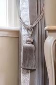 Marela Grey Herringbone  + Lille Grey/White Braid Ready Made Curtains image