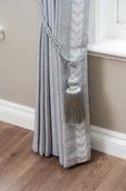 Como Blue/Grey + Loire Silver Braid Ready Made Curtains image