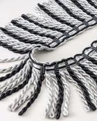 Silver And Black Bullion Fringe