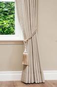 Dorset Herringbone Cream + Milano Natural Braid Ready Made Curtains image