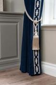 Oxford Navy Velvet + Limoges Navy Braid Ready Made Curtains image