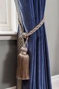 Oxford Blue Velvet 90" x 90" Ready Made Curtains image