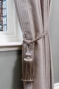 Marela Herringbone Two-Tone Grey 90" x 90" Ready Made Curtains image