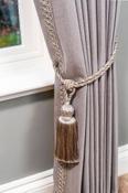 Marela Herringbone Grey 90" x 90" Ready Made Curtains image