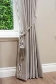 Marela Herringbone Two Tone Grey + Limoges Grey Braid Ready Made Curtains  image
