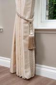 Olso Cream Plain + Bordeaux Cream  Braid Ready Made Curtains