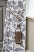 Hampton Grey Leaf + Limoges Steel Grey Hand-Tied Fringe