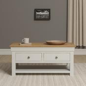 Bordeaux 2 Drawer Coffee Table Ivory/Oak