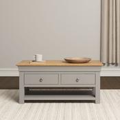 Bordeaux 2 Drawer Coffee Table Pebble Grey/Oak