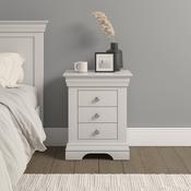 Bordeaux 3 Drawer Bedside Ivory