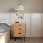 Leon 3 Drawer Bedside Medium Oak Effect