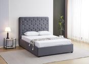 Madison Ottoman Bedframe Grey Velvet Fabric